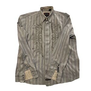 English Laundry Shirt Men's XXL ONE BROKEN AND ONE MISSING BUTTON Embroidered